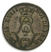 Louis XVIII monnaies des colonies